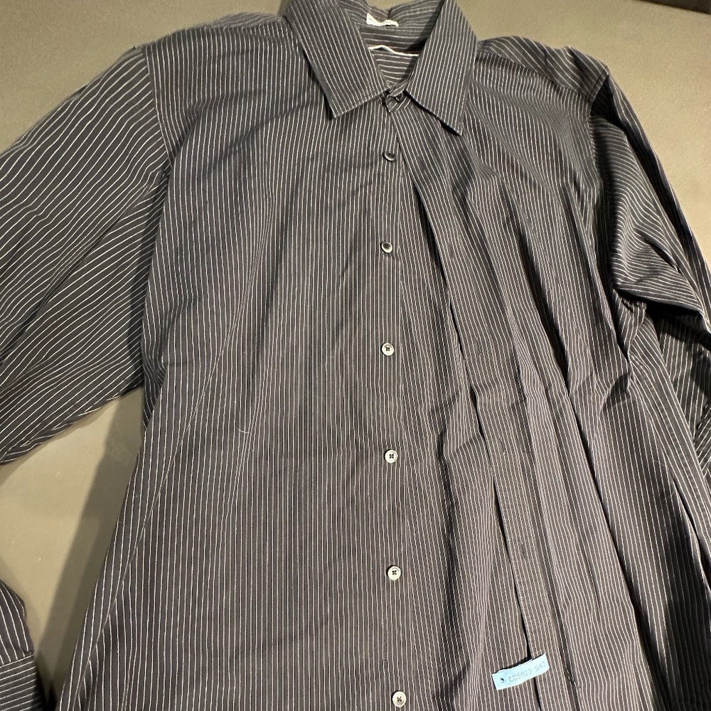 Mens Dress Shirt - Black - Calvin Klein - Large